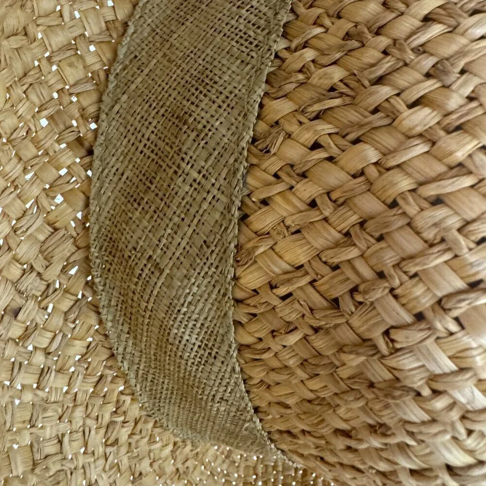 Vintage Liz Claiborne Summer 100% Straw Ladies Sun Hat Natural Rolled